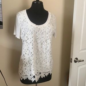 J Crew Lace T shirt sz XL